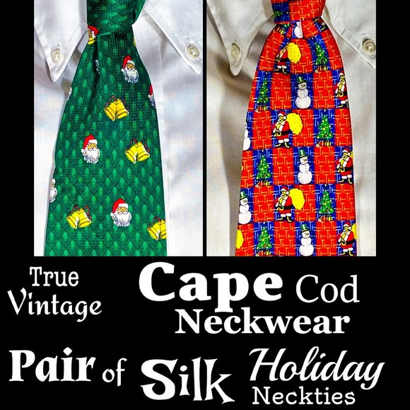 Vintage Other - ▪️VTG▪️ CAPE COD NECKWEAR▪️ Pair of 2 Silk Holiday Christmas Neckties